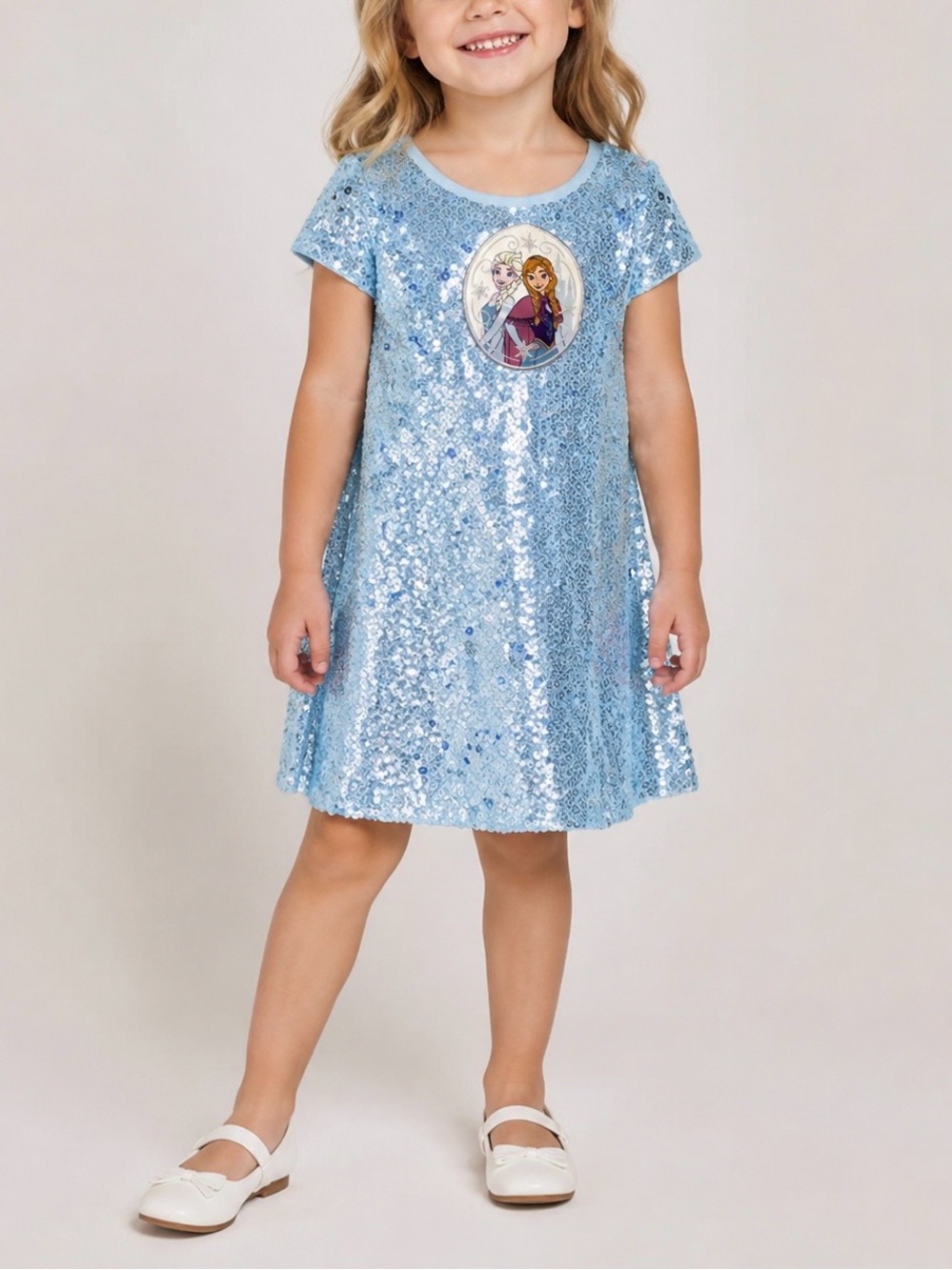 Disney Frozen Light Blue Sequin Girls Dress